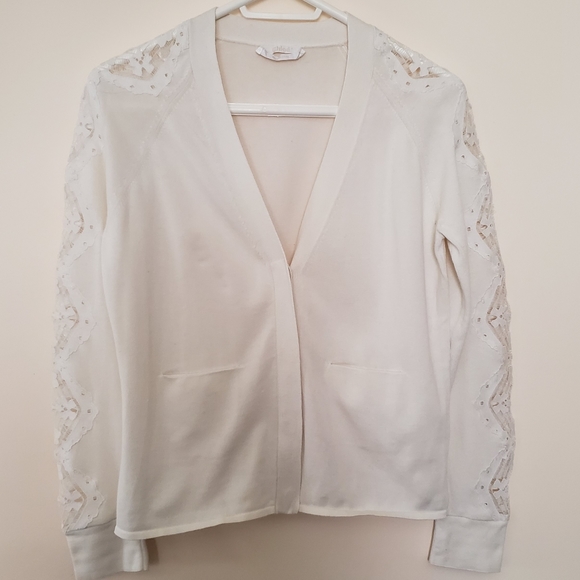 🌸Chloe🌸 EUC Gorgeous Lace Insert Cream Sweater - Picture 3 of 8
